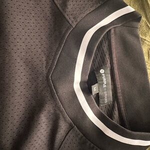 Black and White Performance Jersey with Crew Neck